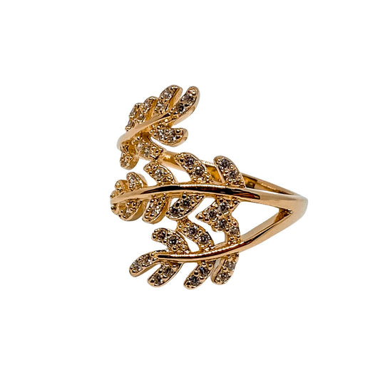 Anillo Ramas Circones Dorado