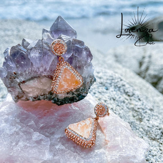 30 mm Largo - Plata 925 banada en Oro Rosado