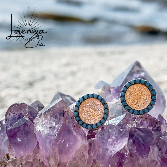 9 mm diametro - Plata 925 banada en Oro Rosado