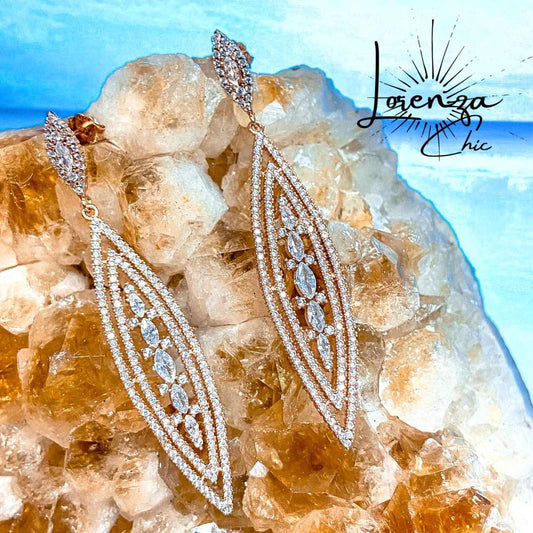 Plata 925 bañada en Oro Rosado, Circones y Cristales