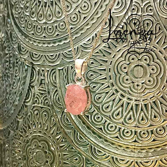 10x8 mm - Plata 925 y Cuarzo Rosado