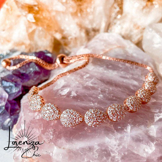 Ajustable - Plata 925 bañada en Oro Rosado y Circones