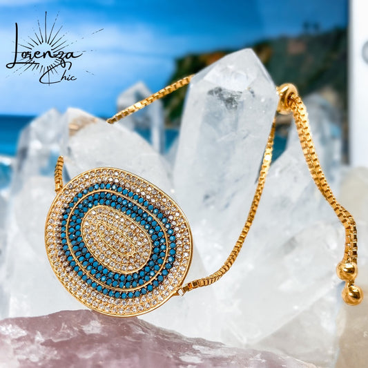 Ajustable - Plata 925 bañada en Oro Rosado, Circones y Onix