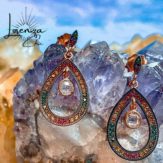 25 mm Largo - Plata 925 banada en Oro Rosado