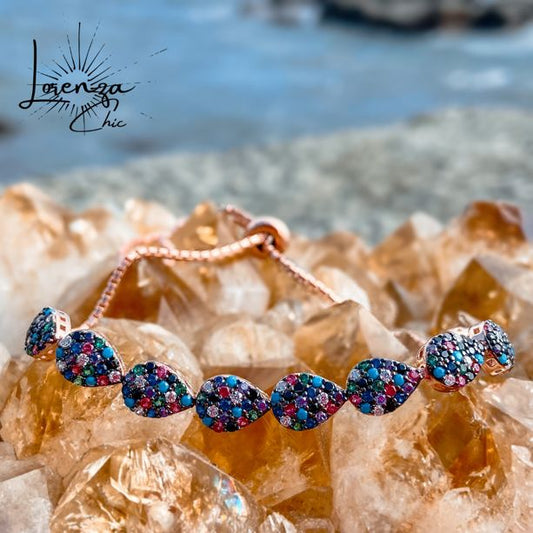 Ajustable - Plata 925 bañada en Oro Rosado y PedrerÃa