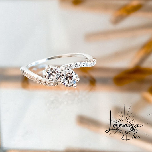 Anillo Doble Punto de Luz Circones Talla 6