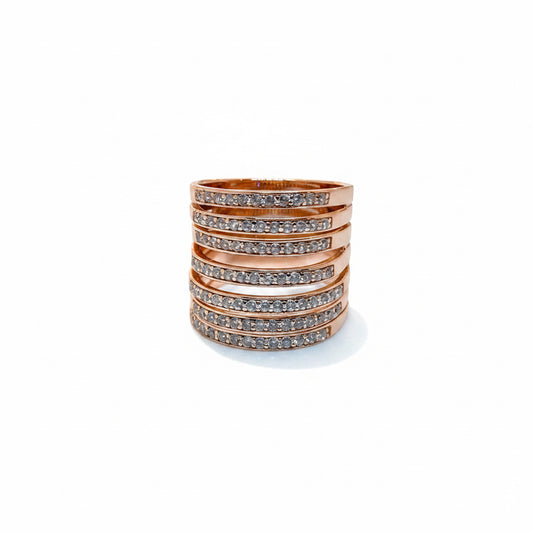 Anillo Siete Cintillos Rosado