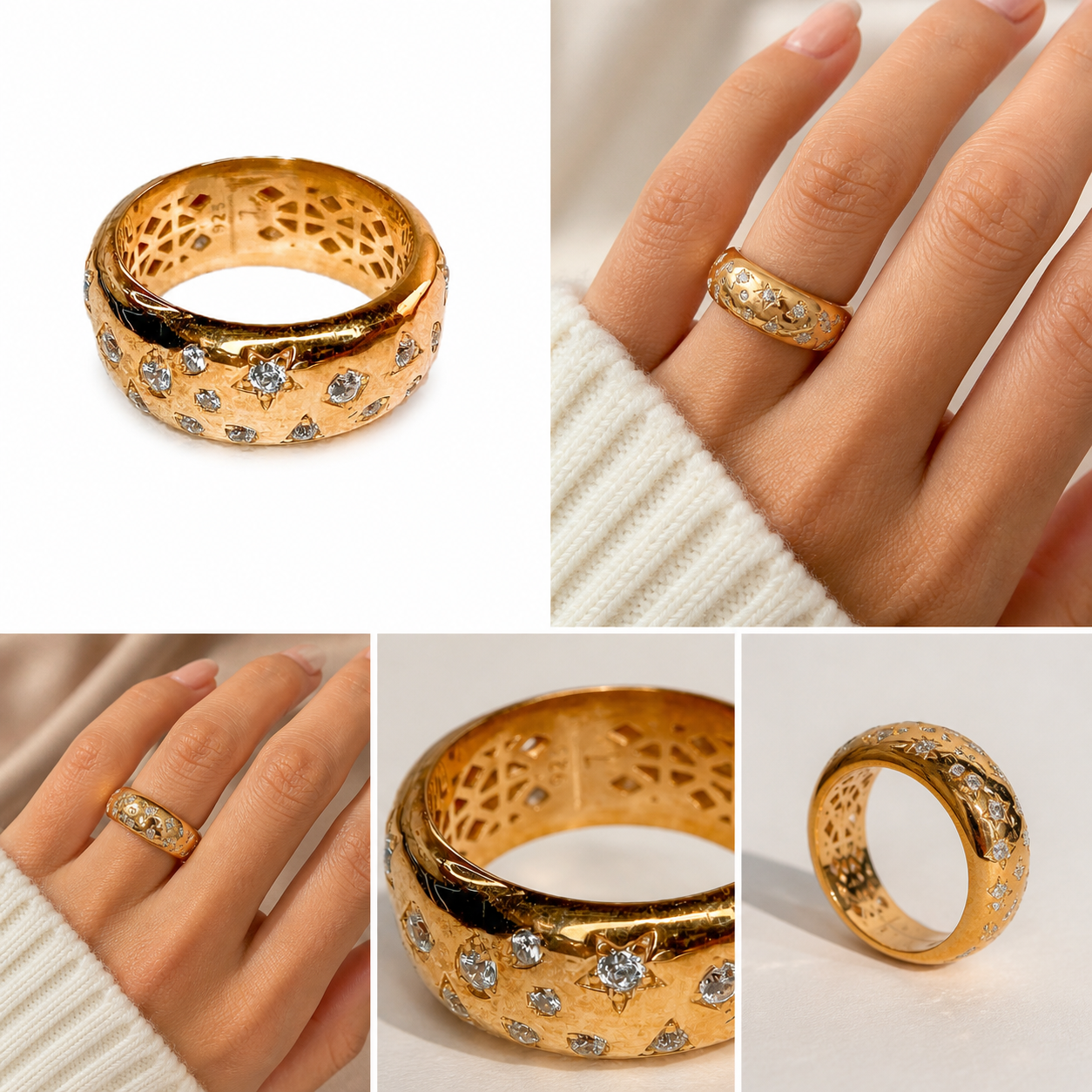 Anillos Argolla Destellos Circones