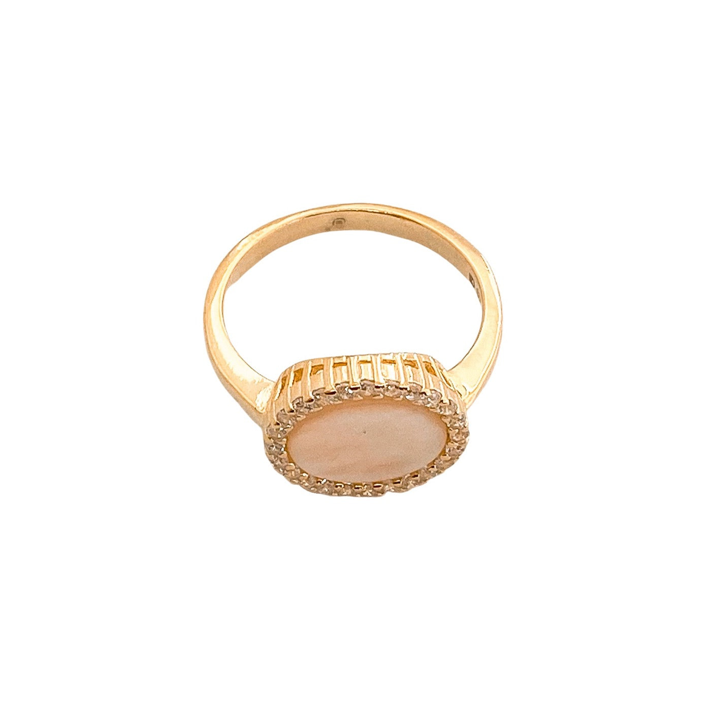 Anillo Ovalo Nacar con Circones