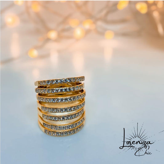 Anillo Siete Cintillos Dorado