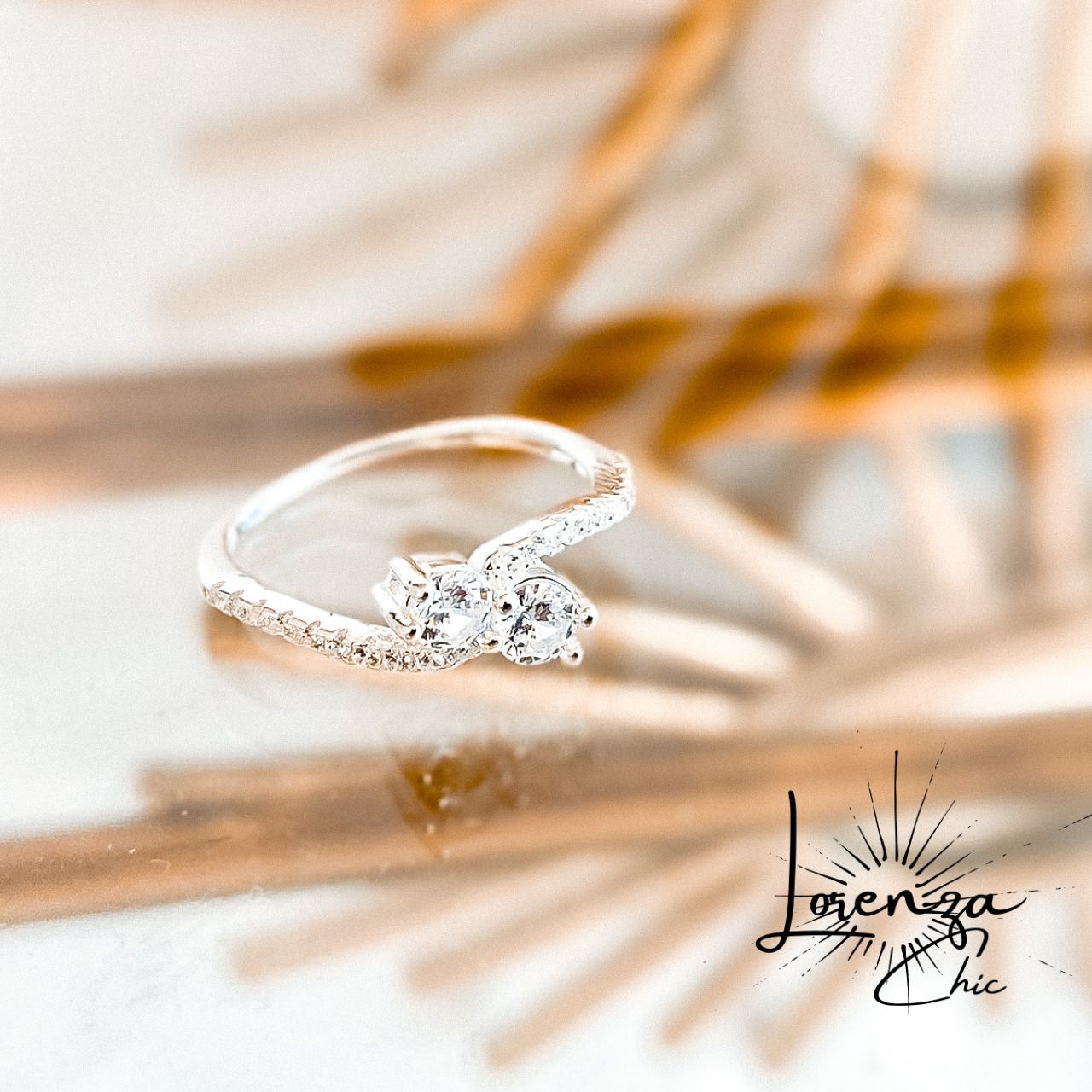 Anillo Doble Punto de Luz Circones Talla 6