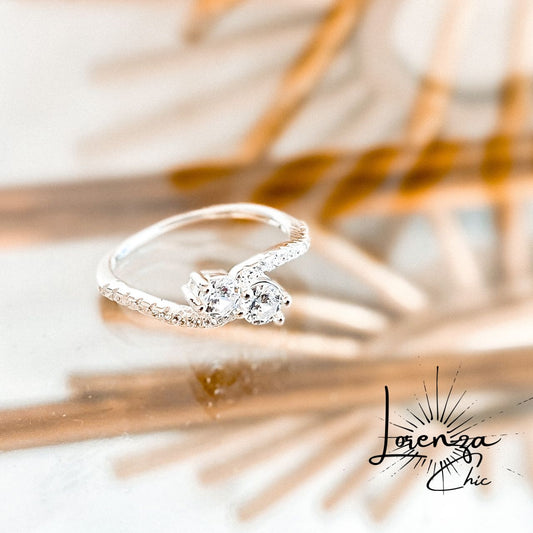Anillo Doble Punto de Luz Circones Talla 6